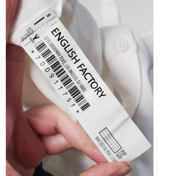 NWOT English Factory Cute Preppy White Blouse Size Small #70091T7SF - Picture 9 of 9